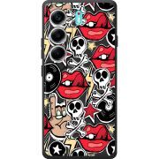 Чорний чохол BoxFace Tecno Camon 40 Rock Graffiti