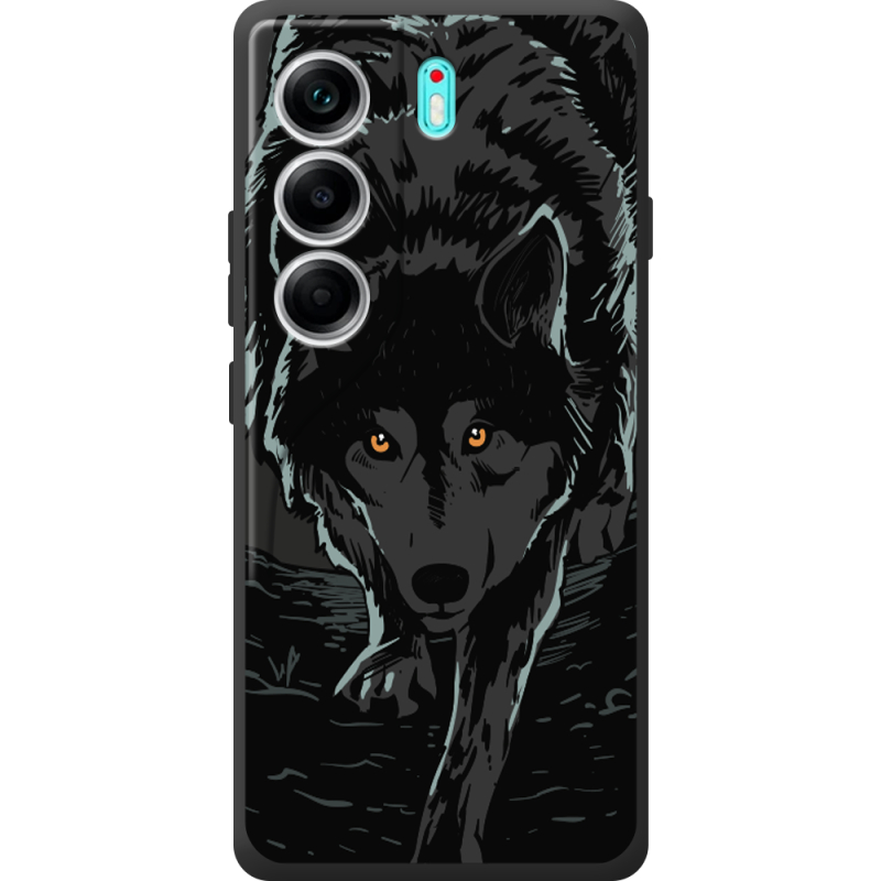 Чорний чохол BoxFace Tecno Camon 40 Wolf