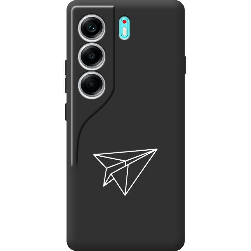 Чорний чохол BoxFace Tecno Camon 40 Paper Plane