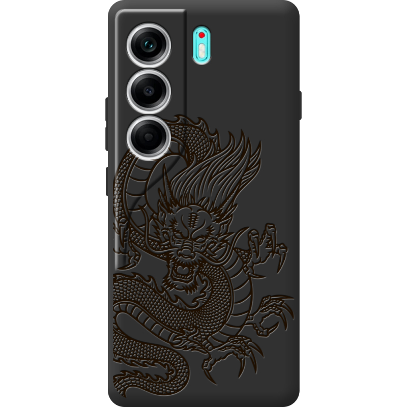 Чорний чохол BoxFace Tecno Camon 40 Chinese Dragon
