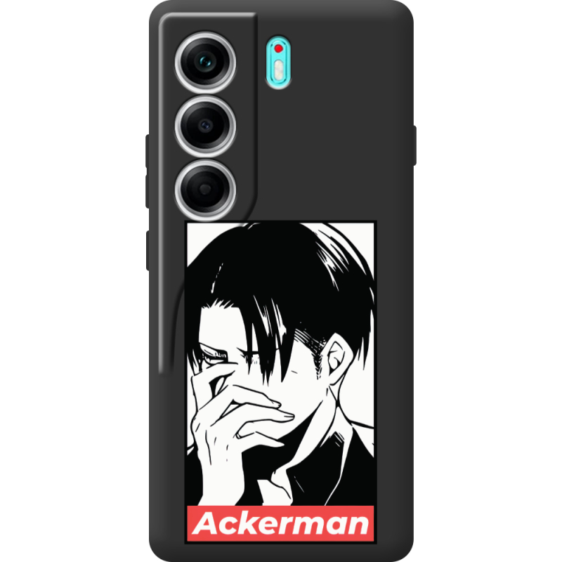 Чорний чохол BoxFace Tecno Camon 40 Attack On Titan - Ackerman