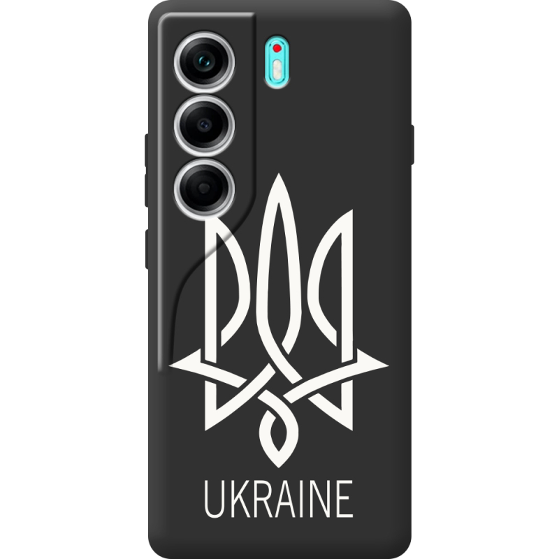 Чорний чохол BoxFace Tecno Camon 40 Тризуб монограмма ukraine