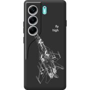 Чорний чохол BoxFace Tecno Camon 40 Військовий літак