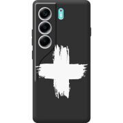 Чорний чохол BoxFace Tecno Camon 40 Білий хрест ЗСУ