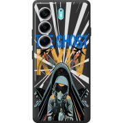 Чорний чохол BoxFace Tecno Camon 40 Привид Києва в дії