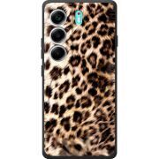 Чорний чохол BoxFace Tecno Camon 40 Леопардовий