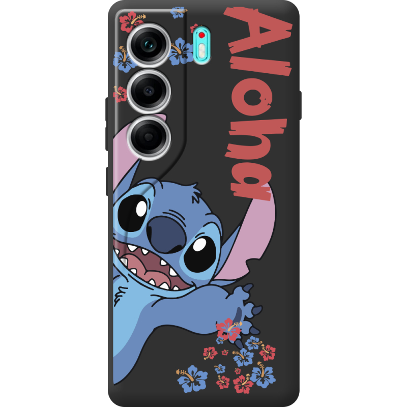 Чорний чохол BoxFace Tecno Camon 40 Гавайський гість Stich