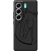 Чорний чохол BoxFace Tecno Camon 40 Horse
