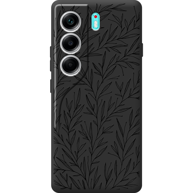Чорний чохол BoxFace Tecno Camon 40 Leaves