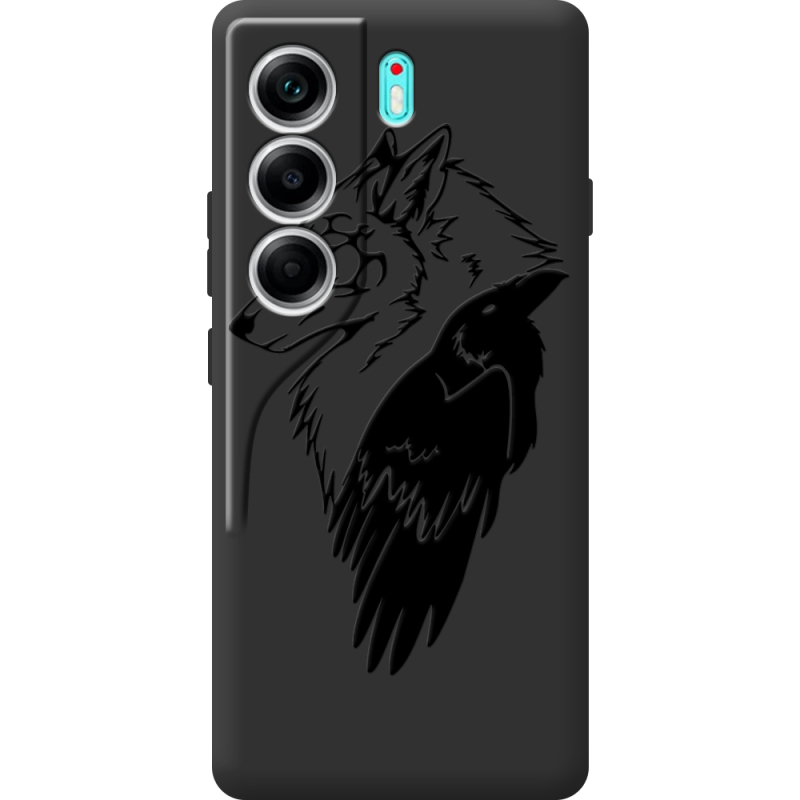 Чорний чохол BoxFace Tecno Camon 40 Wolf and Raven