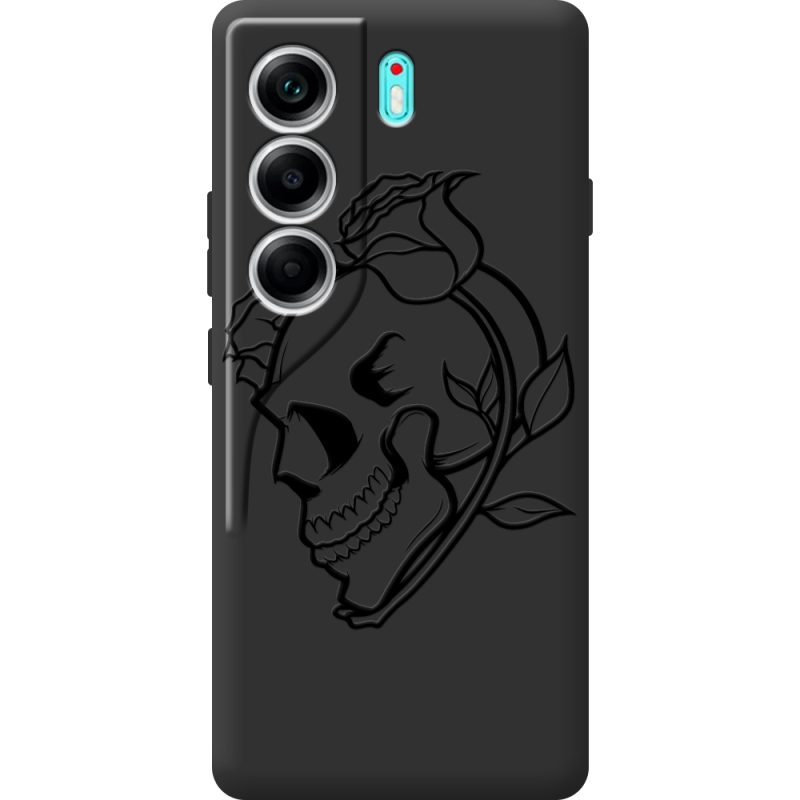 Чорний чохол BoxFace Tecno Camon 40 Skull and Roses