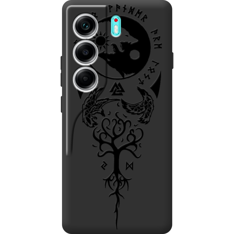 Чорний чохол BoxFace Tecno Camon 40 Hugin and Munin