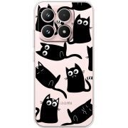 Прозорий чохол BoxFace Xiaomi 17 с 3D-глазками Black Kitty