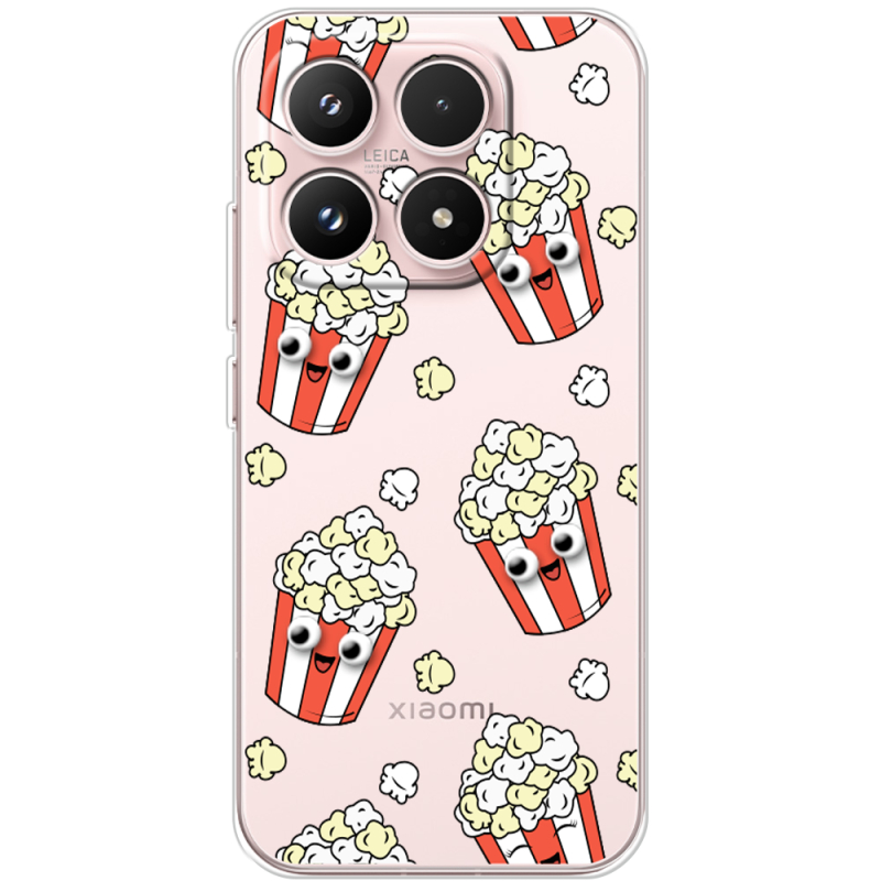 Прозорий чохол BoxFace Xiaomi 17 с 3D-глазками Popcorn