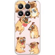 Прозорий чохол BoxFace Xiaomi 17 с 3D-глазками Pug