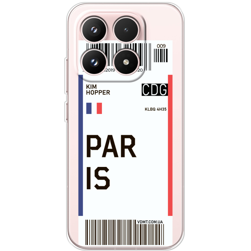 Прозорий чохол BoxFace Xiaomi 17 Ticket Paris