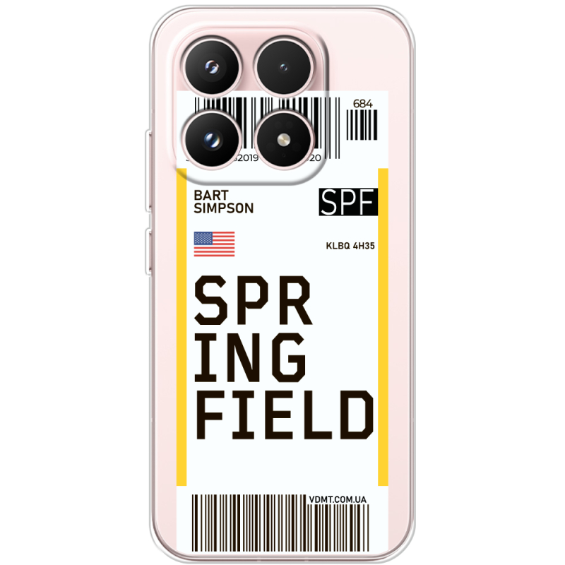 Прозорий чохол BoxFace Xiaomi 17 Ticket Springfield