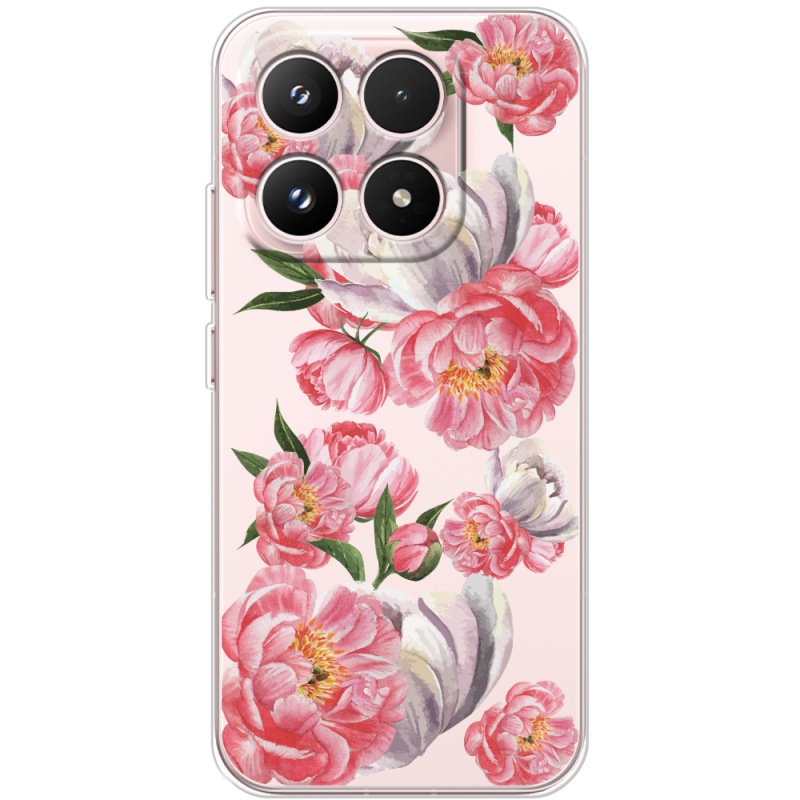 Прозорий чохол BoxFace Xiaomi 17 Peony Watercolor Style