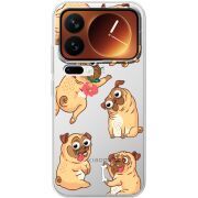 Прозорий чохол BoxFace Xiaomi 17 Pro с 3D-глазками Pug