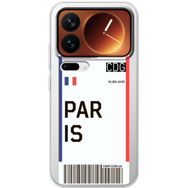 Прозорий чохол BoxFace Xiaomi 17 Pro Ticket Paris