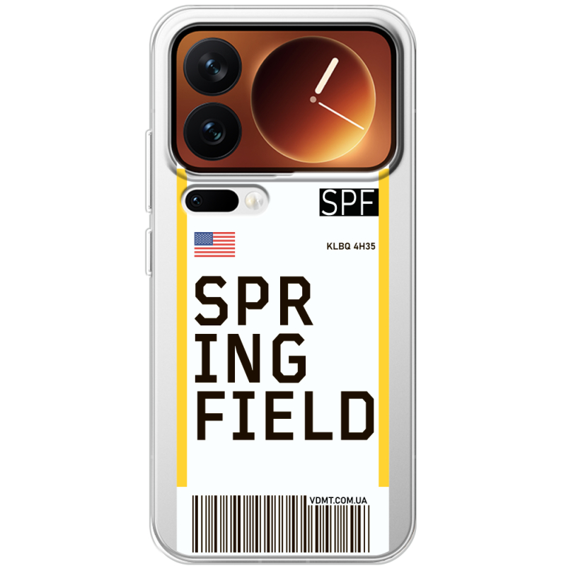 Прозорий чохол BoxFace Xiaomi 17 Pro Ticket Springfield