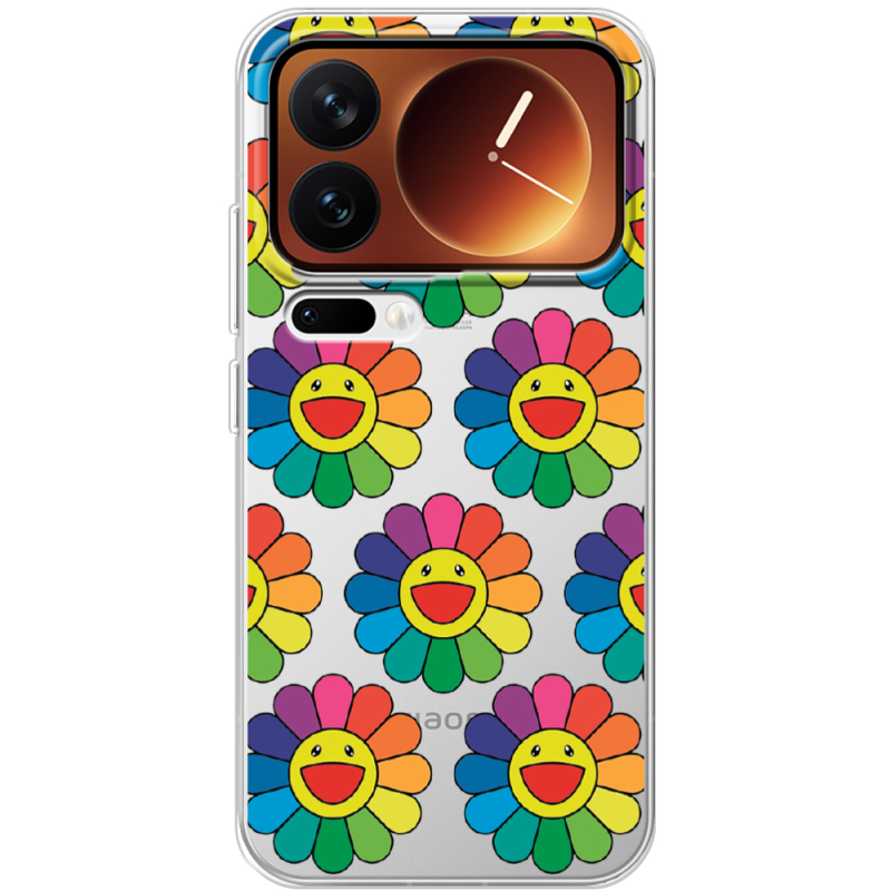 Прозорий чохол BoxFace Xiaomi 17 Pro Hippie Flowers