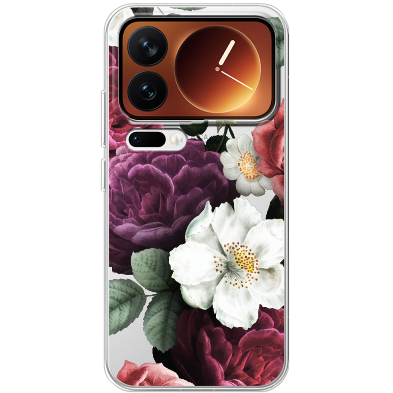 Прозорий чохол BoxFace Xiaomi 17 Pro Floral Dark Dreams