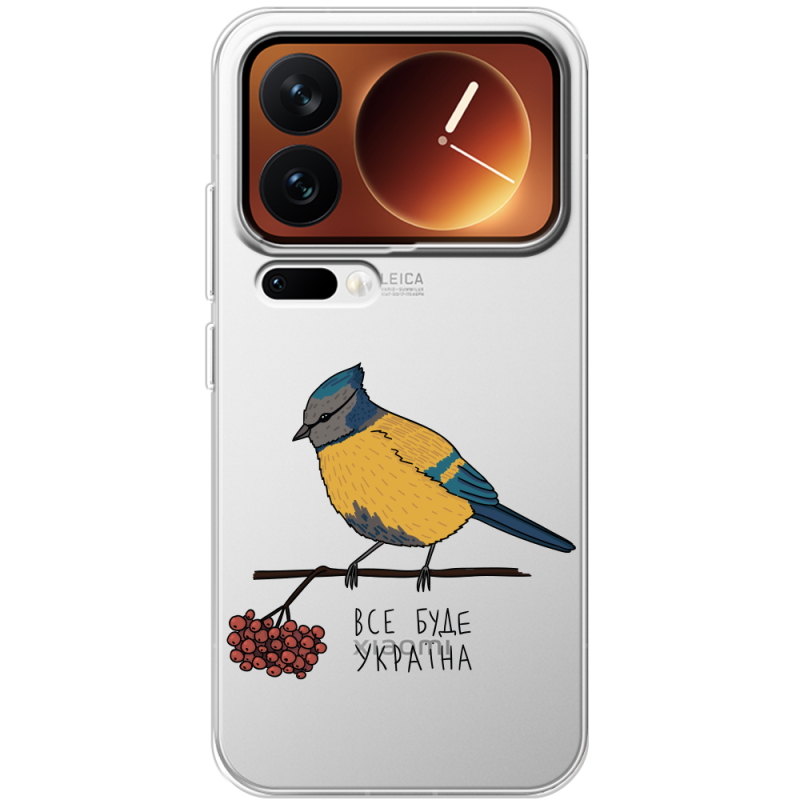 Прозорий чохол BoxFace Xiaomi 17 Pro Синиця і калина
