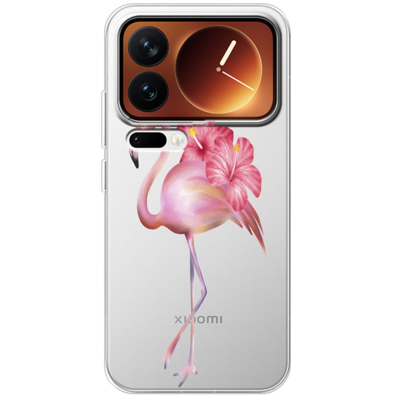 Прозорий чохол BoxFace Xiaomi 17 Pro Floral Flamingo