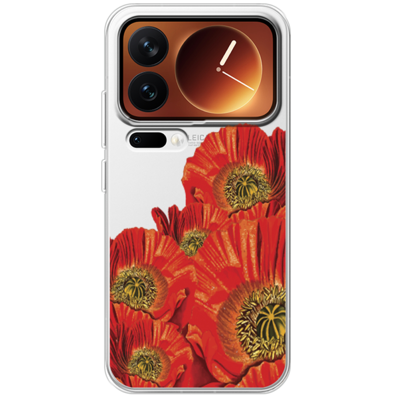 Прозорий чохол BoxFace Xiaomi 17 Pro Red Poppies