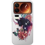 Чохол зі стразами Xiaomi 17 Pro Cat in Flowers