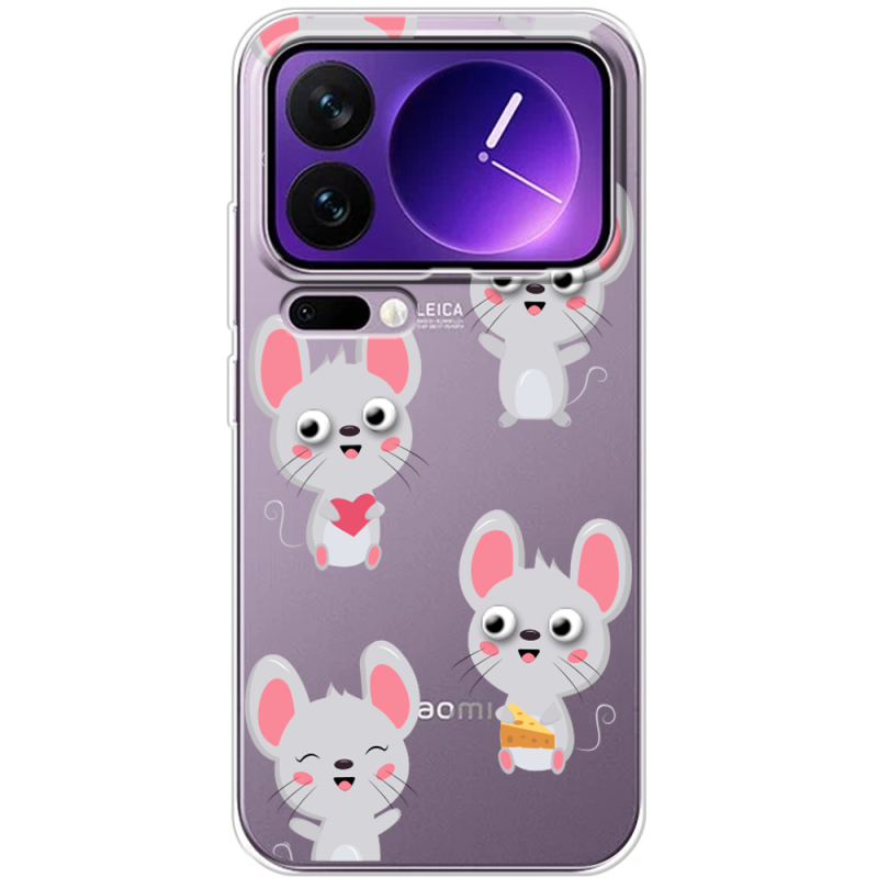 Прозорий чохол BoxFace Xiaomi 17 Pro Max с 3D-глазками Mouse