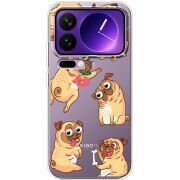 Прозорий чохол BoxFace Xiaomi 17 Pro Max с 3D-глазками Pug