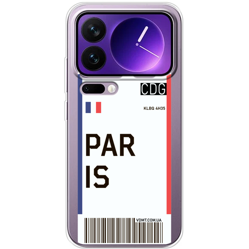 Прозорий чохол BoxFace Xiaomi 17 Pro Max Ticket Paris