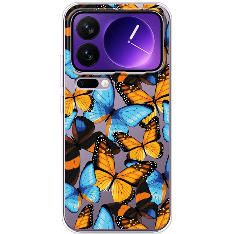 Прозорий чохол BoxFace Xiaomi 17 Pro Max Butterfly Morpho