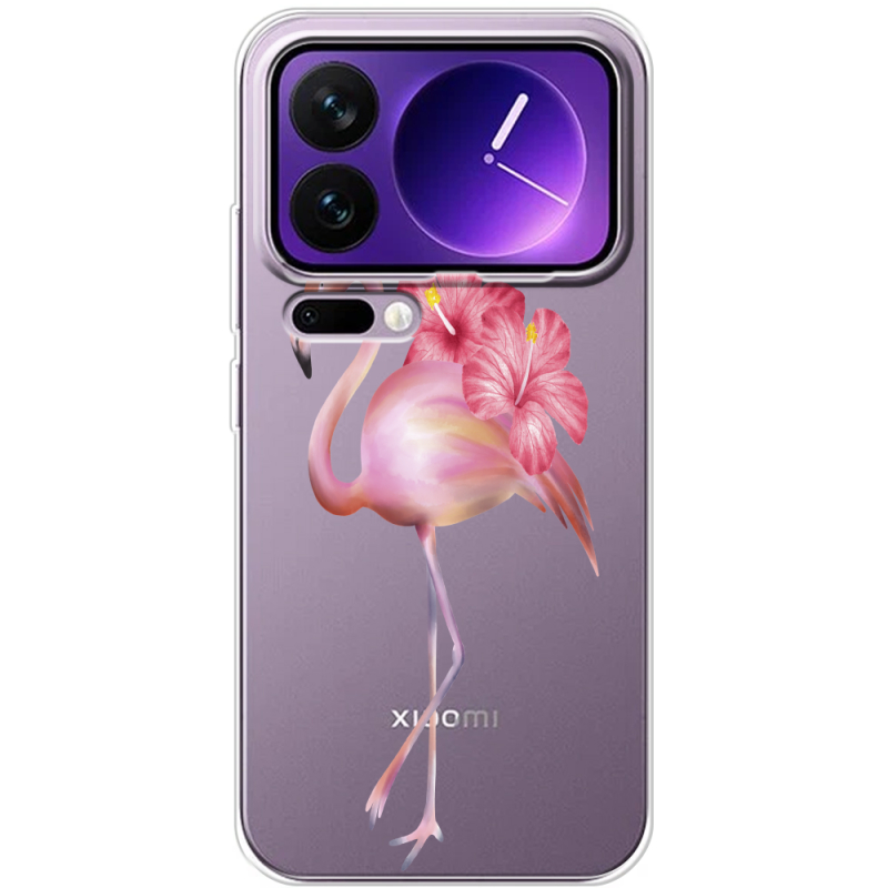 Прозорий чохол BoxFace Xiaomi 17 Pro Max Floral Flamingo