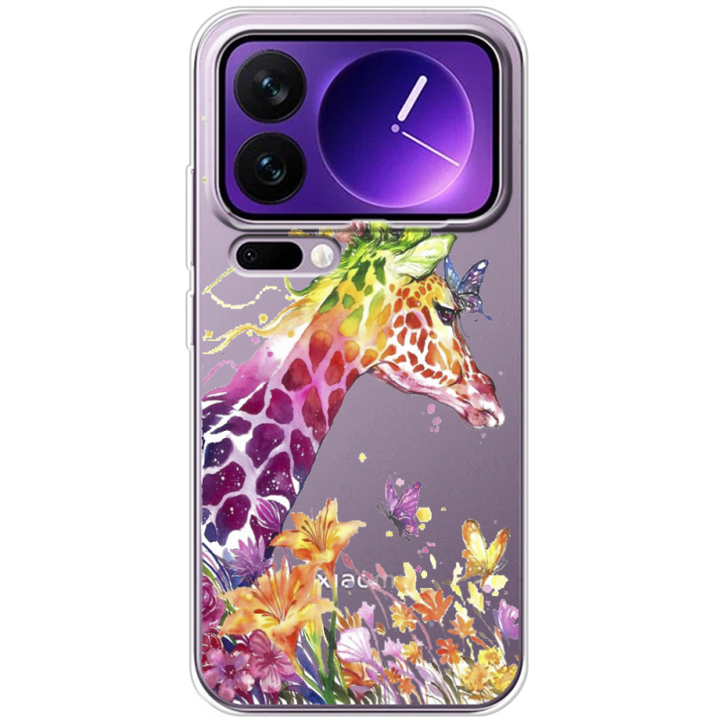 Прозорий чохол BoxFace Xiaomi 17 Pro Max Colorful Giraffe