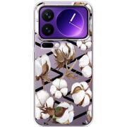 Прозорий чохол BoxFace Xiaomi 17 Pro Max Cotton flowers