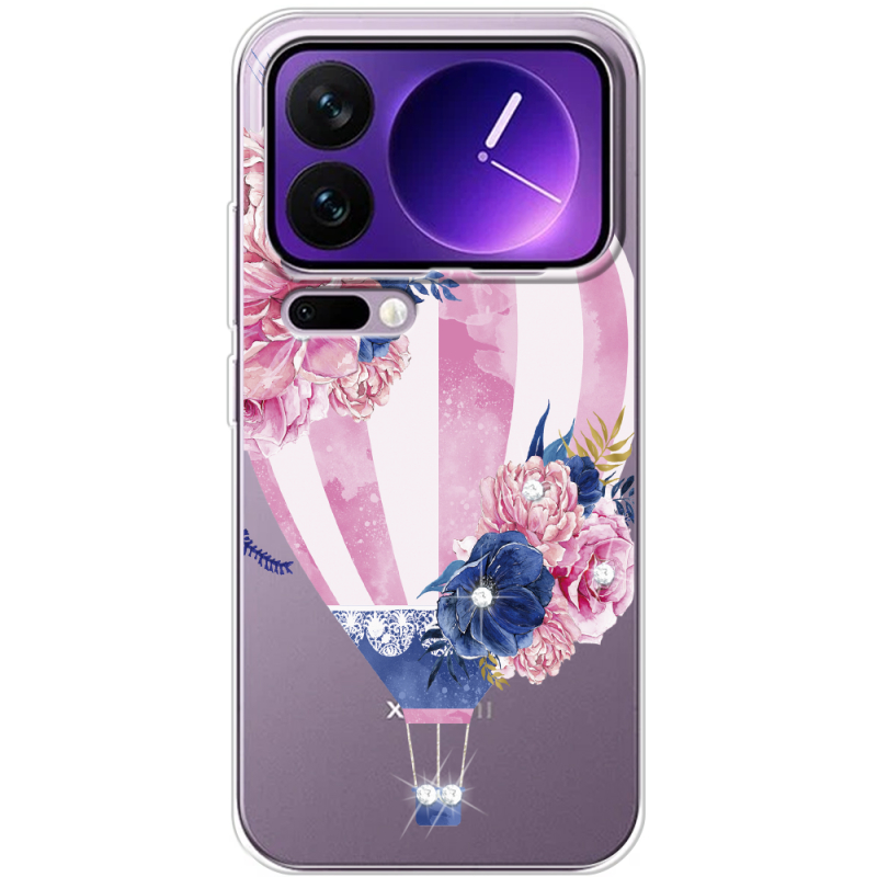Чохол зі стразами Xiaomi 17 Pro Max Pink Air Baloon