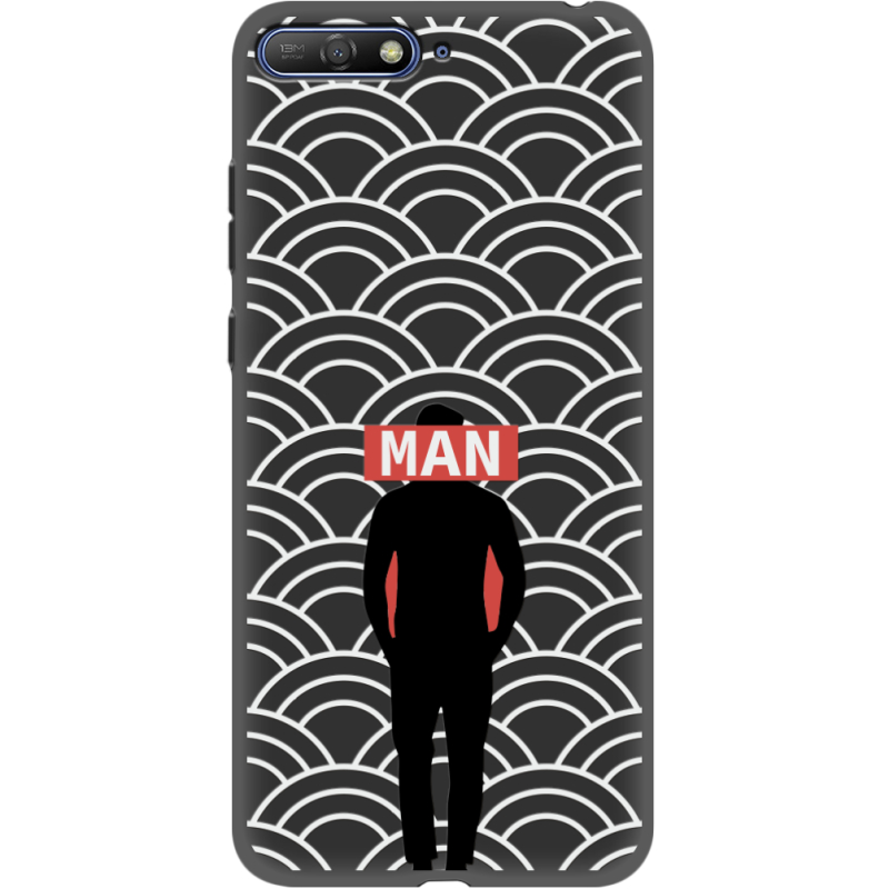 Черный чехол Uprint Huawei Y6 2018 Man Pattern