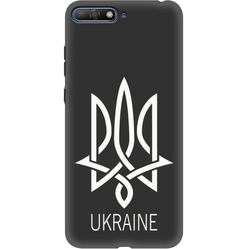 Черный чехол Uprint Huawei Y6 2018 Тризуб монограмма ukraine
