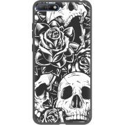 Черный чехол Uprint Huawei Y6 2018 Skull and Roses