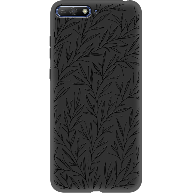 Черный чехол Uprint Huawei Y6 2018 Leaves