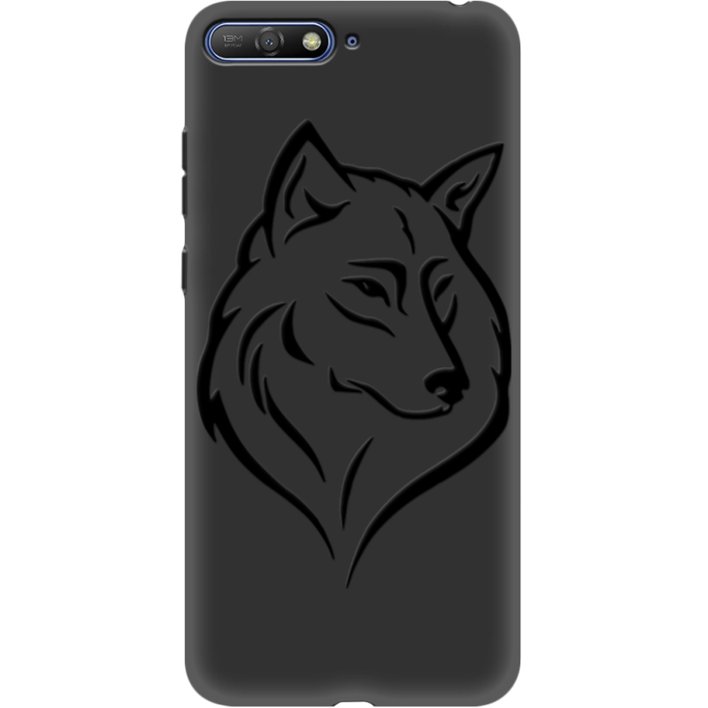 Черный чехол Uprint Huawei Y6 2018 Wolf