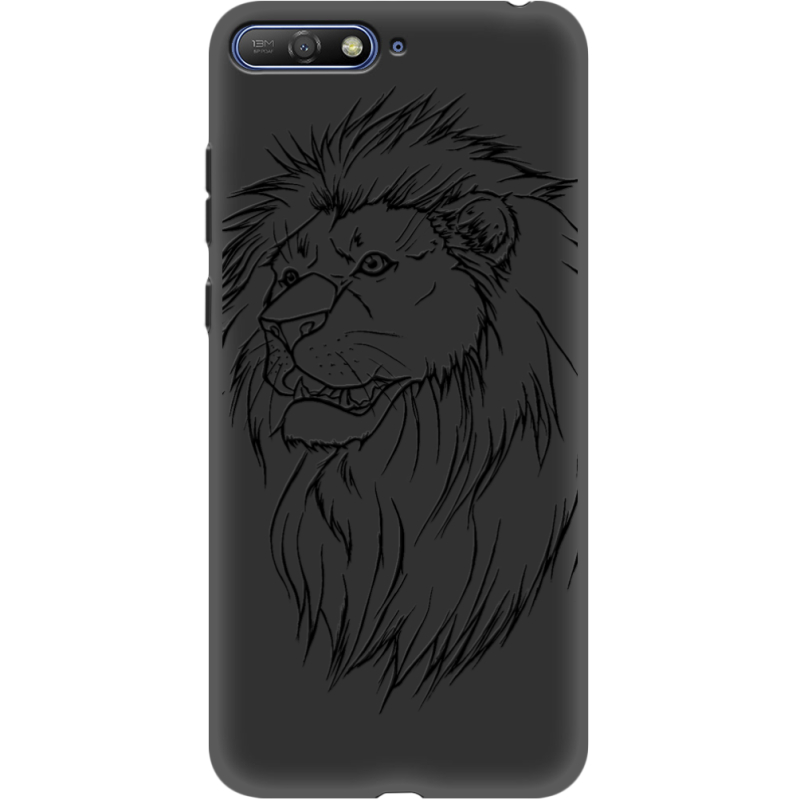 Черный чехол Uprint Huawei Y6 2018 Lion
