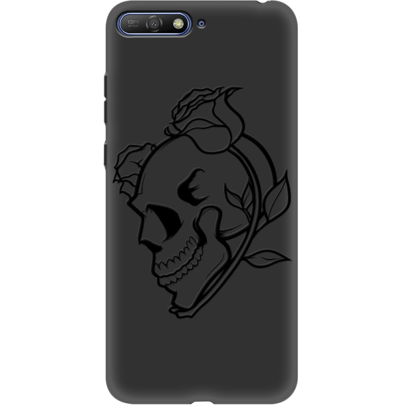 Черный чехол Uprint Huawei Y6 2018 Skull and Roses