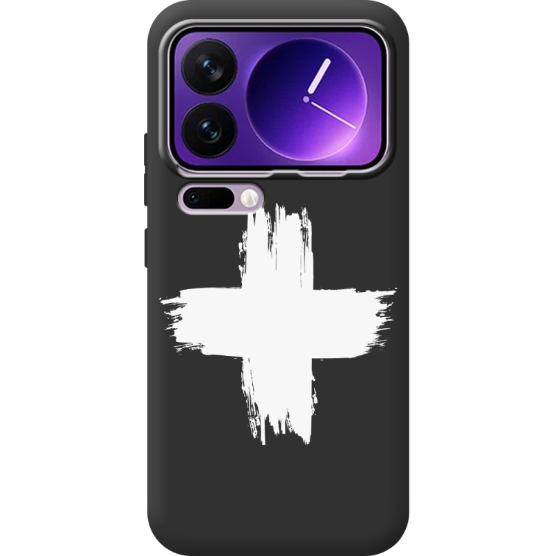 Чорний чохол BoxFace Xiaomi 17 Pro Max Білий хрест ЗСУ