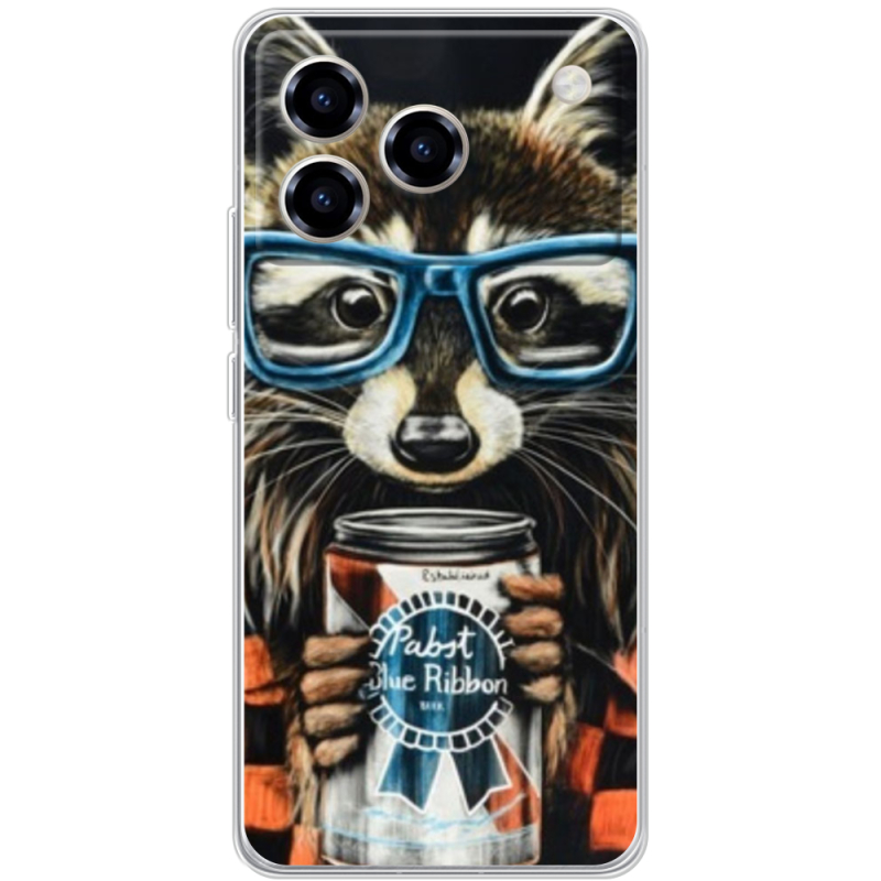 Чохол BoxFace ZTE Blade A76 4G Енот с банкой