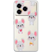 Прозорий чохол BoxFace ZTE Blade A76 4G с 3D-глазками Mouse