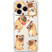 Прозорий чохол BoxFace ZTE Blade A76 4G с 3D-глазками Pug